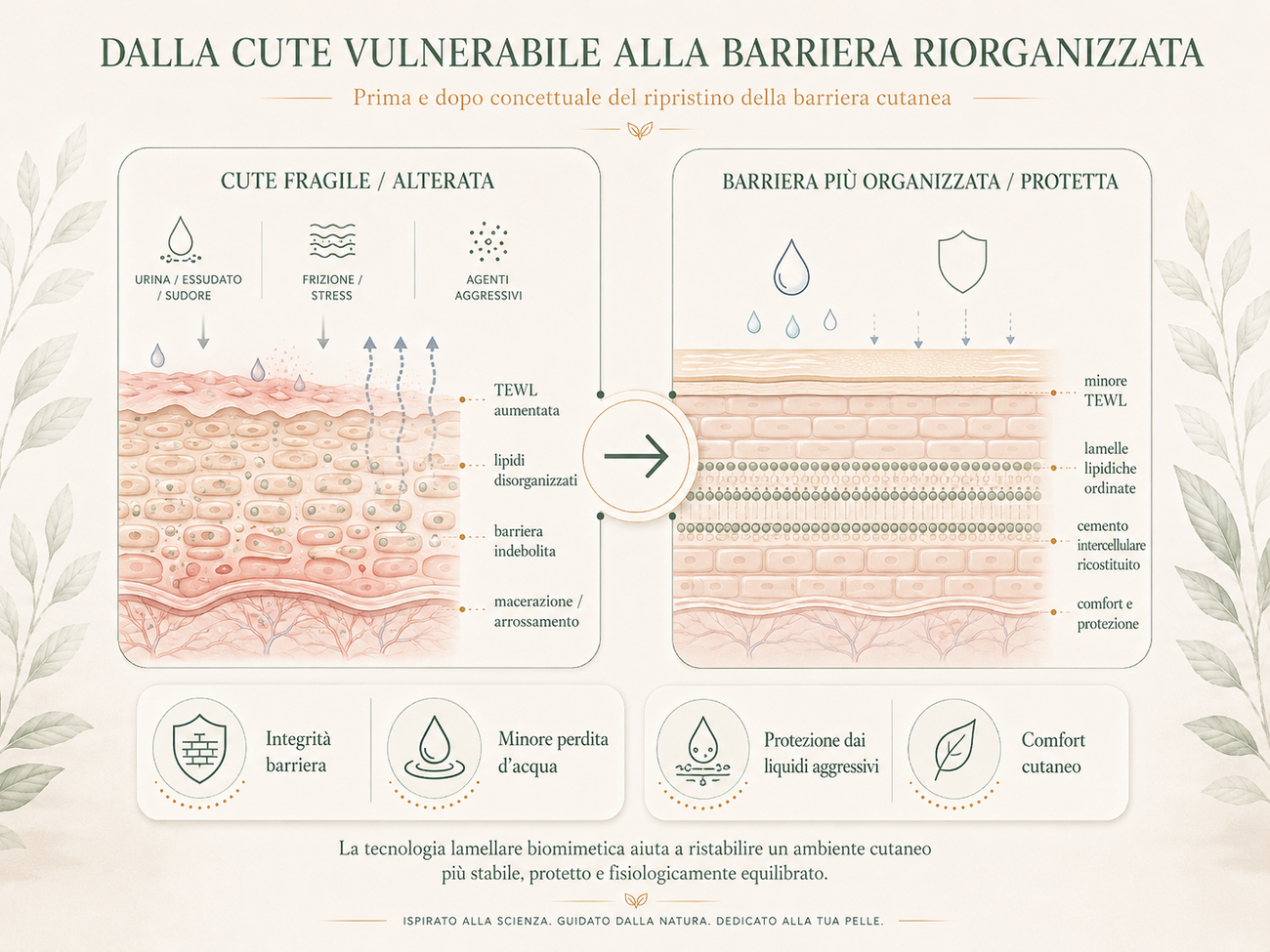 Dalla cute vulnerabile alla barriera riorganizzata: prima e dopo il ripristino della barriera cutanea